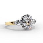 Load image into Gallery viewer, Oval Cut Moissanite Engagement Ring with Pear Side Stones
