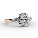 Load image into Gallery viewer, Oval Cut Moissanite Engagement Ring with Pear Side Stones
