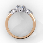 Load image into Gallery viewer, Oval Cut Moissanite Engagement Ring with Pear Side Stones
