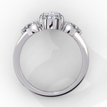 Load image into Gallery viewer, Oval Cut Moissanite Engagement Ring with Pear Side Stones
