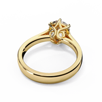 Load image into Gallery viewer, Round Cut Moissanite Engagement Ring | Vintage Six Prong Solitaire with Hidden Accents | 18K Gold &amp; Platinum Bridal Ring
