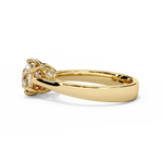 Load image into Gallery viewer, Round Cut Moissanite Engagement Ring | Vintage Six Prong Solitaire with Hidden Accents | 18K Gold &amp; Platinum Bridal Ring
