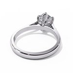 Load image into Gallery viewer, Round Cut Moissanite Engagement Ring | Six Prong Solitaire with Hidden Diamond Accents
