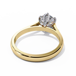 Load image into Gallery viewer, Round Cut Moissanite Engagement Ring | Six Prong Solitaire with Hidden Diamond Accents
