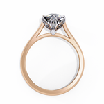 Load image into Gallery viewer, Round Cut Moissanite Engagement Ring | Six Prong Solitaire with Hidden Diamond Accents
