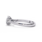 Load image into Gallery viewer, Round Cut Moissanite Engagement Ring | Six Prong Solitaire with Hidden Diamond Accents
