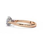 Load image into Gallery viewer, Round Cut Moissanite Engagement Ring | Six Prong Solitaire with Hidden Diamond Accents
