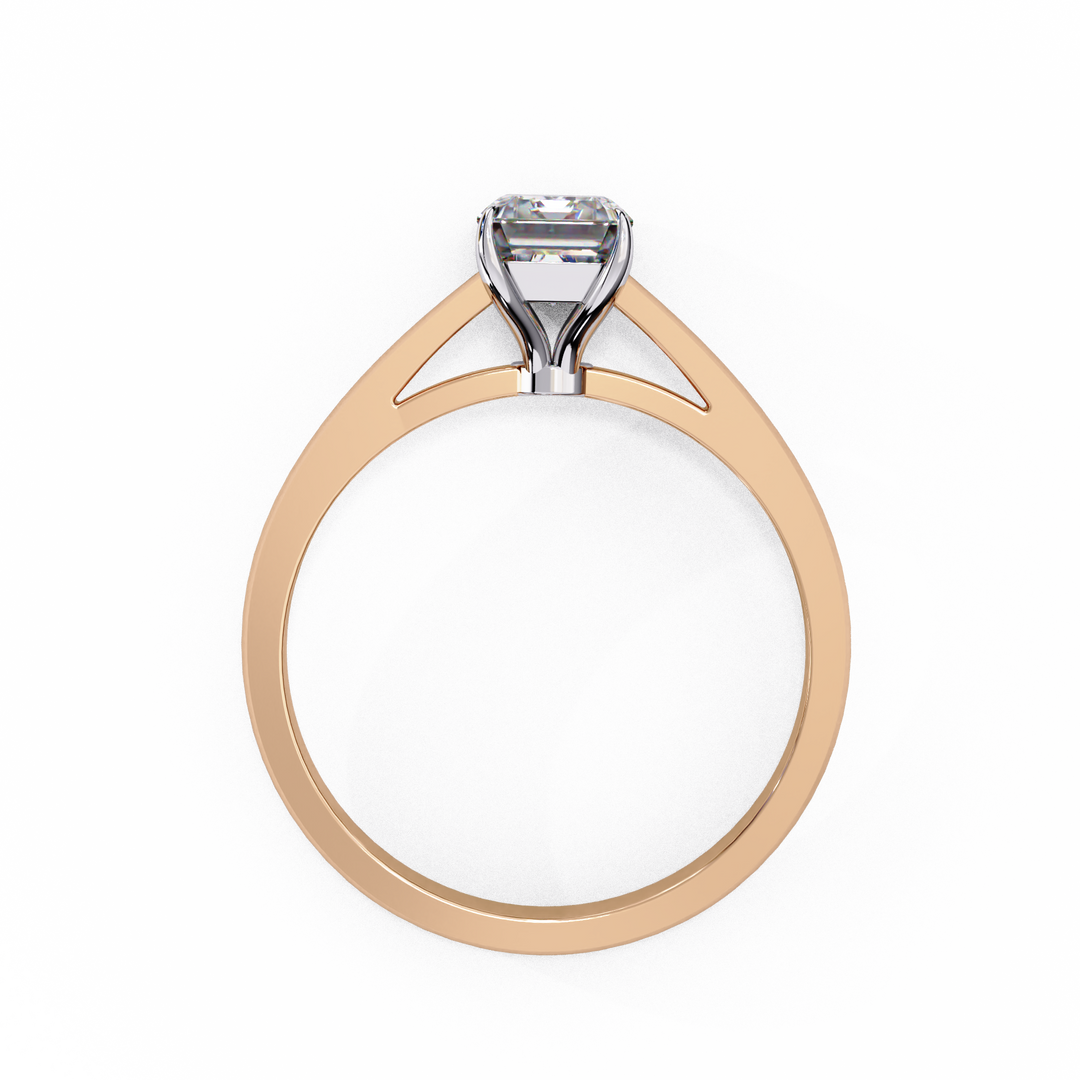 Emerald Cut Moissanite Engagement Ring | Classic Solitaire Ethical Moissanite Ring