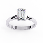 Load image into Gallery viewer, Emerald Cut Moissanite Engagement Ring | Classic Solitaire Ethical Moissanite Ring
