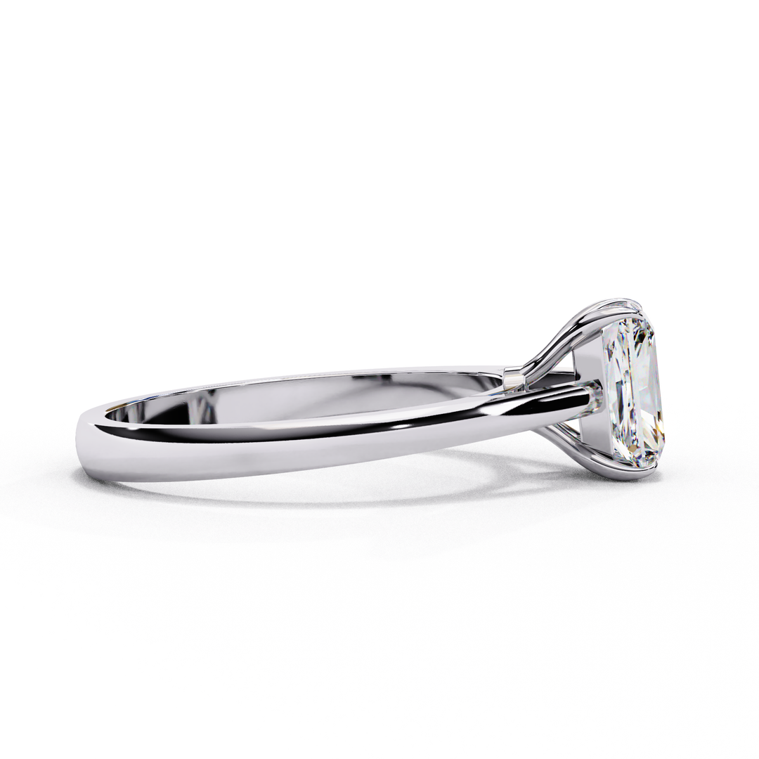 Emerald Cut Moissanite Engagement Ring | Classic Solitaire Ethical Moissanite Ring