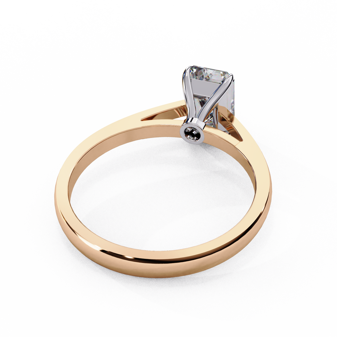 Emerald Cut Moissanite Engagement Ring | Classic Solitaire Ethical Moissanite Ring