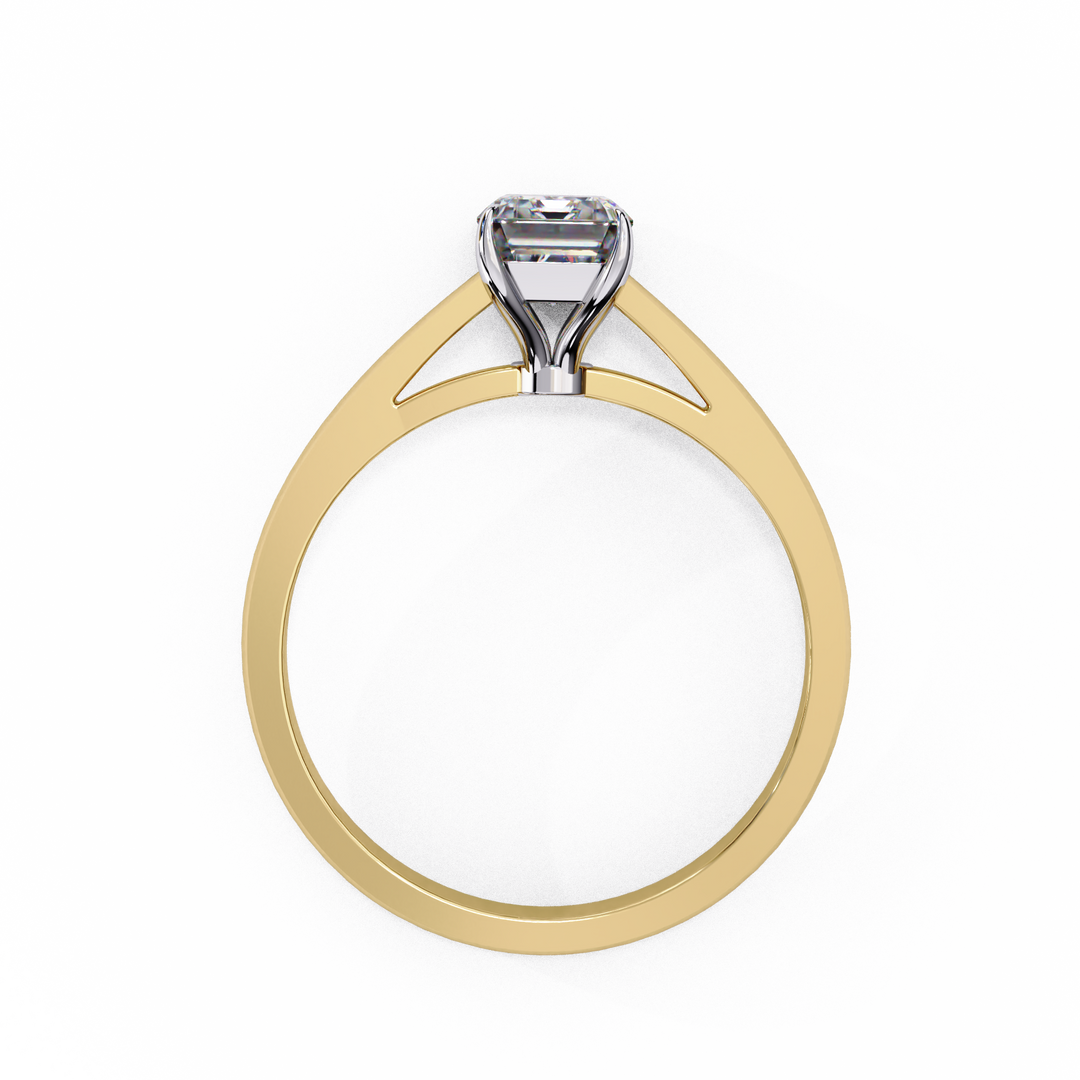 Emerald Cut Moissanite Engagement Ring | Classic Solitaire Ethical Moissanite Ring