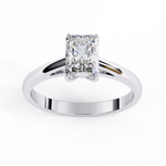 Load image into Gallery viewer, Radiant Cut Moissanite Engagement Ring | Classic Solitaire Ethical Bridal Ring
