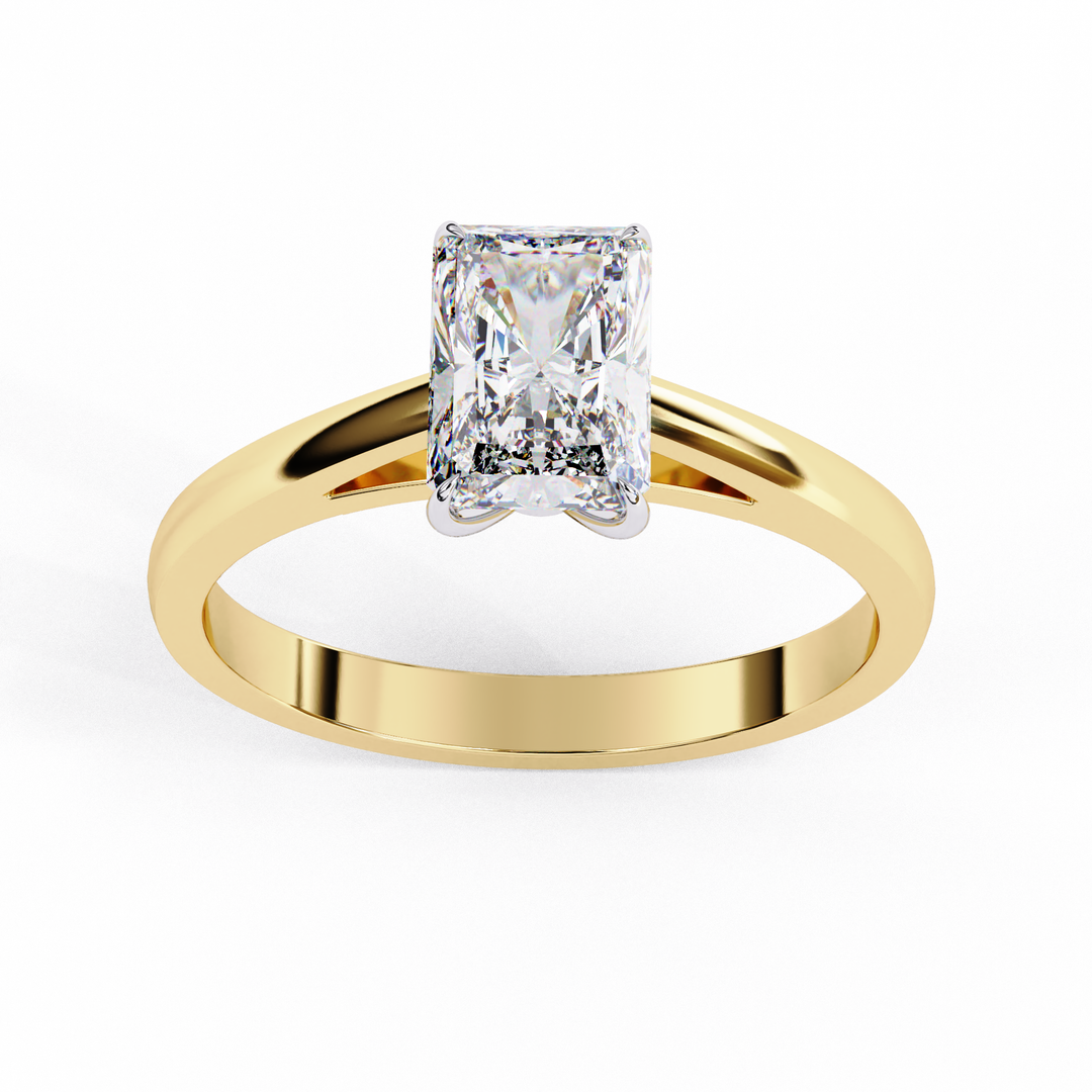 Radiant Cut Moissanite Engagement Ring | Classic Solitaire Ethical Bridal Ring