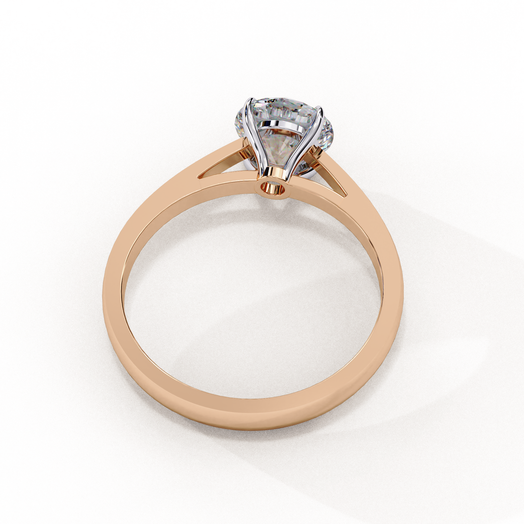 Round Cut Moissanite Solitaire Engagement Ring | Classic Sparkling Bridal Jewelry | 18K Gold & Platinum
