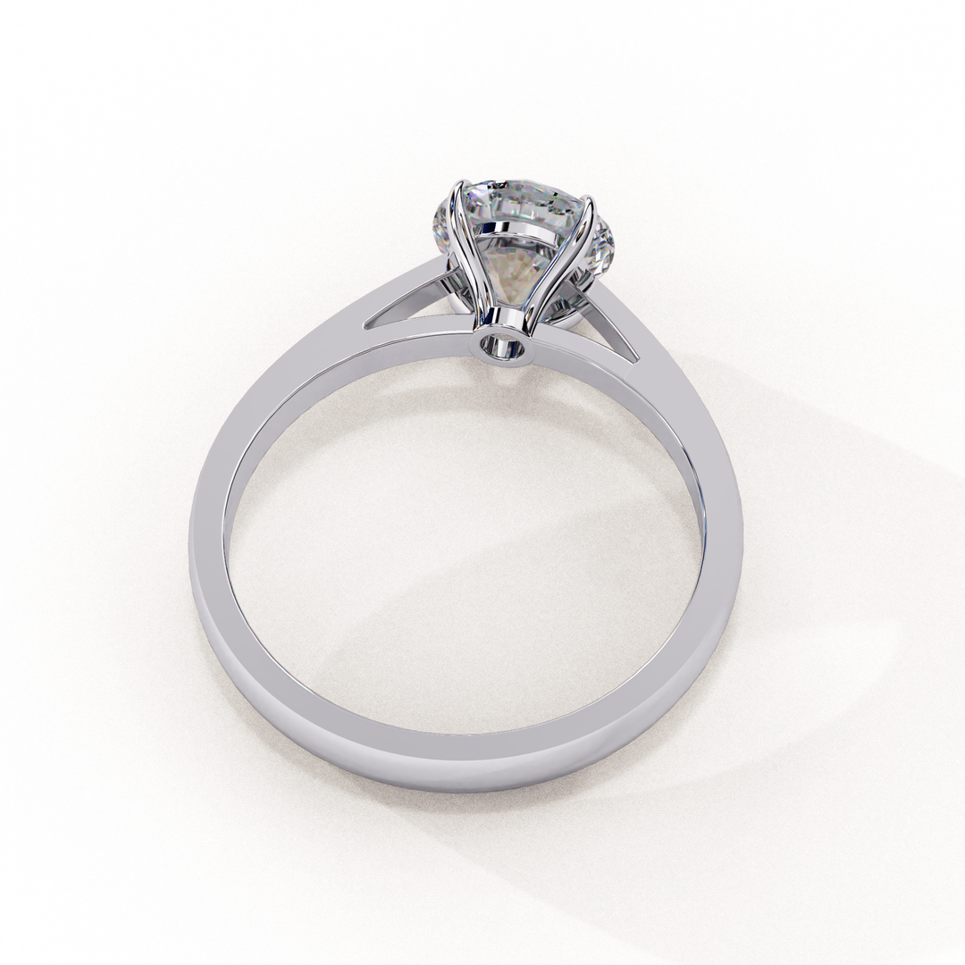 Round Cut Moissanite Solitaire Engagement Ring | Classic Sparkling Bridal Jewelry | 18K Gold & Platinum