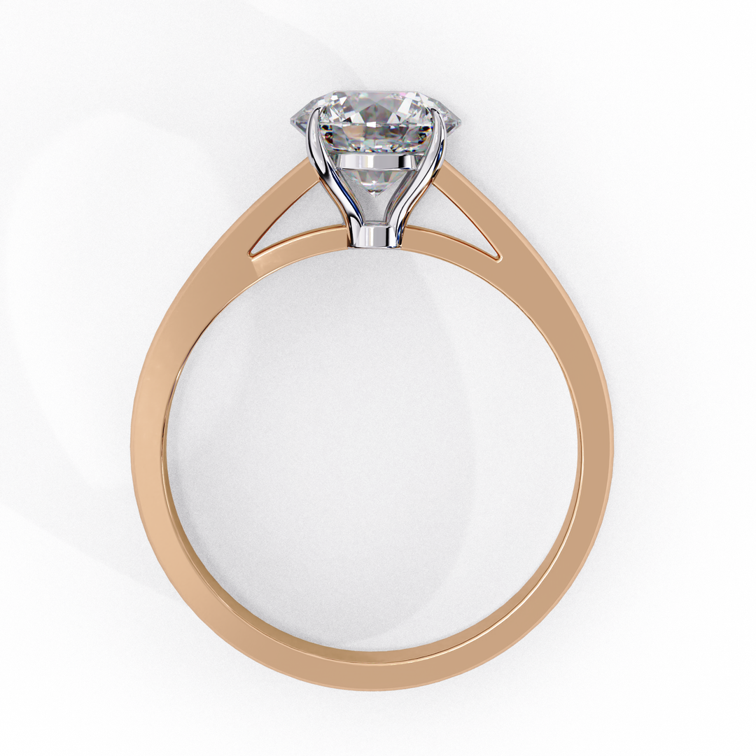 Round Cut Moissanite Solitaire Engagement Ring | Classic Sparkling Bridal Jewelry | 18K Gold & Platinum