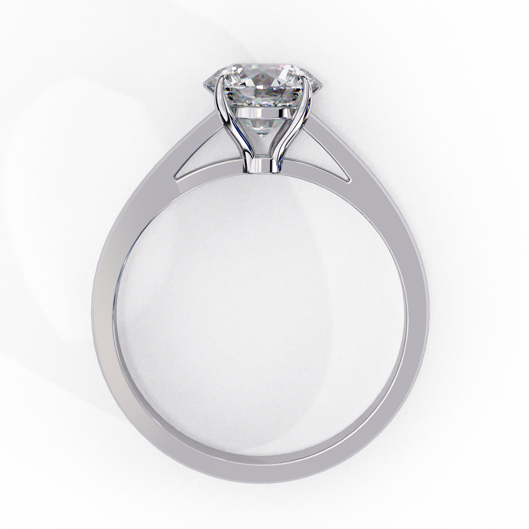 Round Cut Moissanite Solitaire Engagement Ring | Classic Sparkling Bridal Jewelry | 18K Gold & Platinum