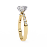 Load image into Gallery viewer, Round Cut Lab Grown Diamond Solitaire Engagement Ring | Classic 6-Prong Bridal Ring | 18K Gold &amp; Platinum
