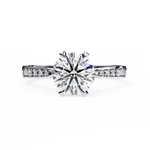 Load image into Gallery viewer, Round Cut Lab Grown Diamond Solitaire Engagement Ring | Classic 6-Prong Bridal Ring | 18K Gold &amp; Platinum
