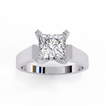 Load image into Gallery viewer, Princess Cut Moissanite Solitaire Engagement Ring | Classic 4-Prong Setting | 18K Gold &amp; Platinum (Copy)
