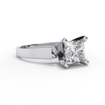 Load image into Gallery viewer, Princess Cut Moissanite Solitaire Engagement Ring | Classic 4-Prong Setting | 18K Gold &amp; Platinum (Copy)

