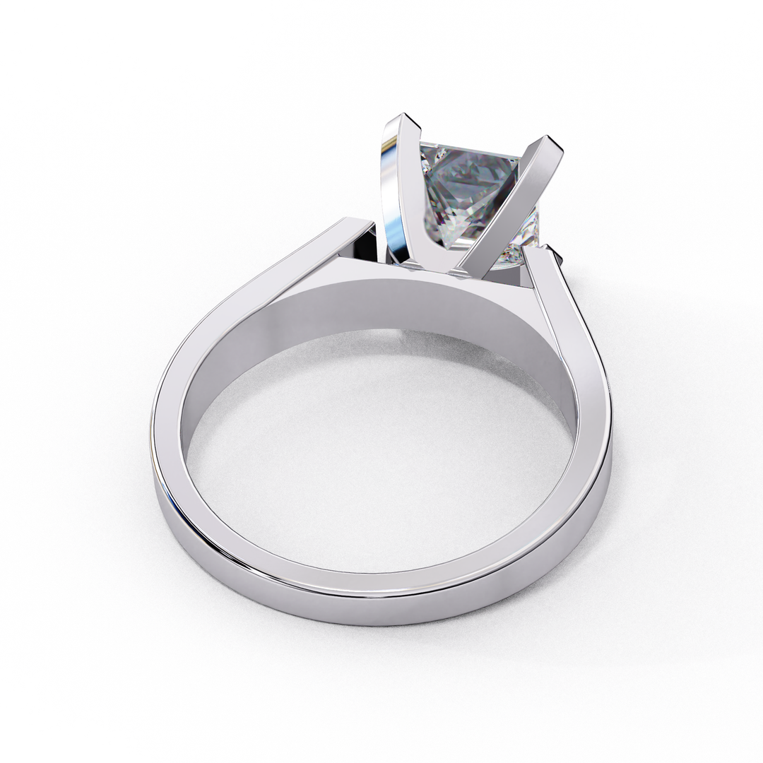 Princess Cut Moissanite Solitaire Engagement Ring | Classic 4-Prong Setting | 18K Gold & Platinum (Copy)