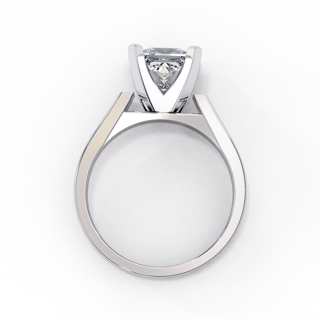 Princess Cut Moissanite Solitaire Engagement Ring | Classic 4-Prong Setting | 18K Gold & Platinum (Copy)