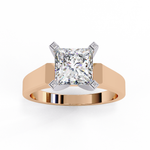 Load image into Gallery viewer, Princess Cut Moissanite Solitaire Engagement Ring | Classic 4-Prong Setting | 18K Gold &amp; Platinum (Copy)
