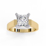 Load image into Gallery viewer, Princess Cut Moissanite Solitaire Engagement Ring | Classic 4-Prong Setting | 18K Gold &amp; Platinum (Copy)
