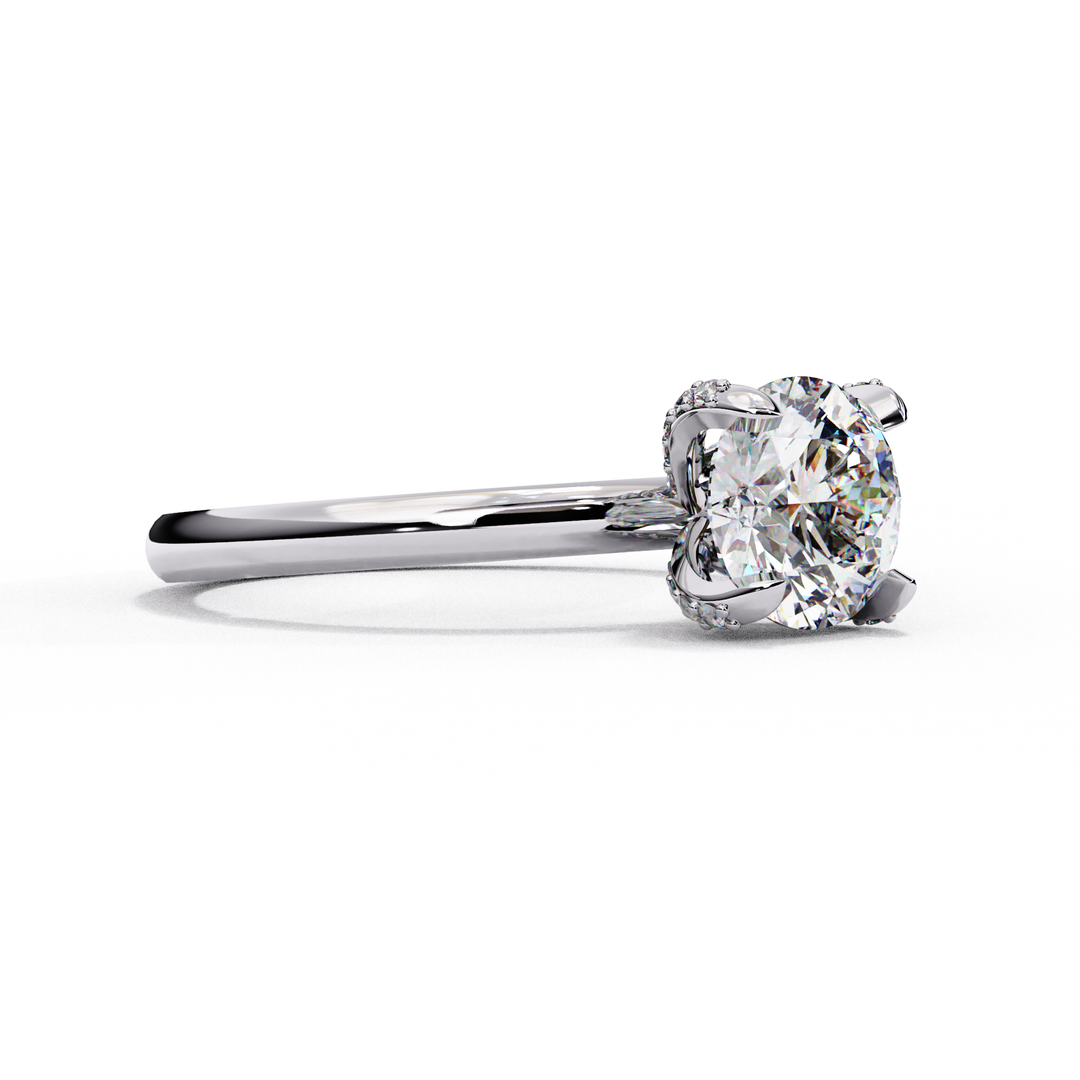 Round Cut Moissanite Engagement Ring | Classic 4-Prong Solitaire | Ethical & Sustainable Bridal Jewelry