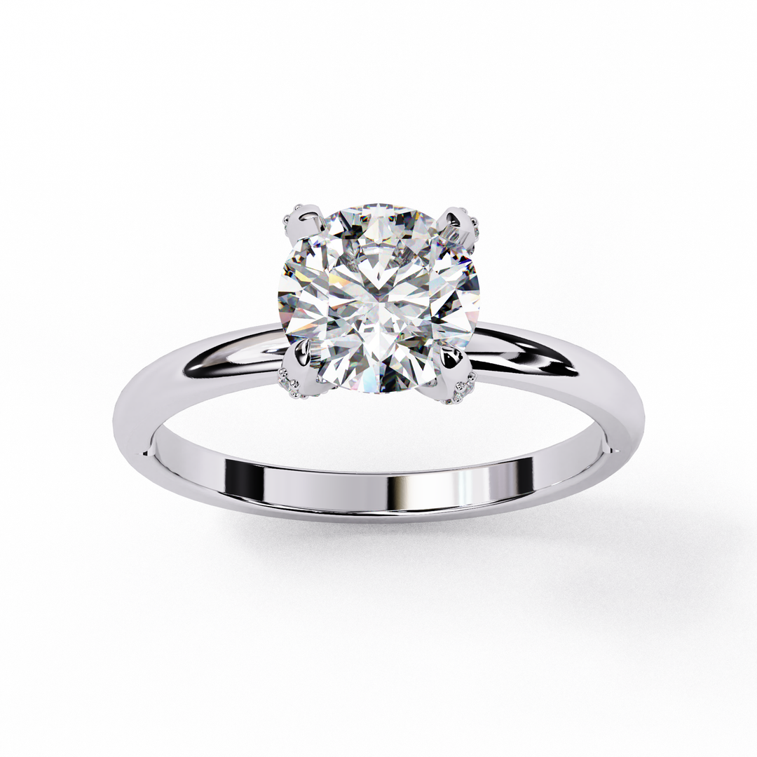 Round Cut Moissanite Engagement Ring | Classic 4-Prong Solitaire | Ethical & Sustainable Bridal Jewelry