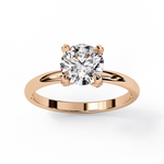 Load image into Gallery viewer, Round Cut Moissanite Engagement Ring | Classic 4-Prong Solitaire | Ethical &amp; Sustainable Bridal Jewelry

