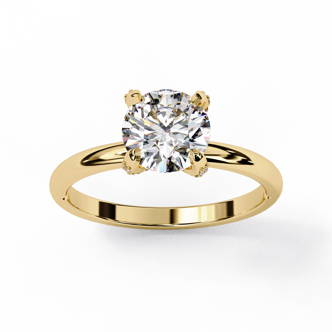 Round Cut Moissanite Engagement Ring | Classic 4-Prong Solitaire | Ethical & Sustainable Bridal Jewelry