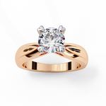 Load image into Gallery viewer, Round Cut Moissanite Engagement Ring | Classic Solitaire | Ethical &amp; Sustainable Bridal Jewelry
