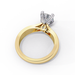 Load image into Gallery viewer, Round Cut Moissanite Engagement Ring | Classic Solitaire | Ethical &amp; Sustainable Bridal Jewelry
