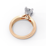 Load image into Gallery viewer, Round Cut Moissanite Engagement Ring | Classic Solitaire | Ethical &amp; Sustainable Bridal Jewelry
