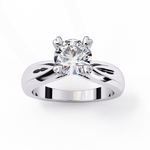Load image into Gallery viewer, Round Cut Moissanite Engagement Ring | Classic Solitaire | Ethical &amp; Sustainable Bridal Jewelry
