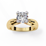 Load image into Gallery viewer, Round Cut Moissanite Engagement Ring | Classic Solitaire | Ethical &amp; Sustainable Bridal Jewelry
