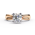 Load image into Gallery viewer, Round Cut Moissanite Engagement Ring | Classic Solitaire | Ethical &amp; Sustainable Bridal Jewelry
