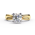 Load image into Gallery viewer, Round Cut Moissanite Engagement Ring | Classic Solitaire | Ethical &amp; Sustainable Bridal Jewelry
