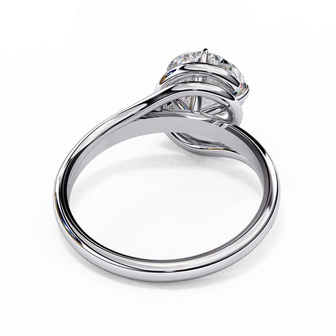 Round Cut Moissanite Engagement Ring | Twisted Rose Gold Solitaire | Ethical & Sustainable Bridal Ring