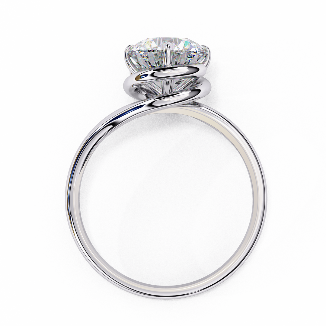 Round Cut Moissanite Engagement Ring | Twisted Rose Gold Solitaire | Ethical & Sustainable Bridal Ring