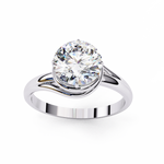 Load image into Gallery viewer, Round Cut Moissanite Engagement Ring | Twisted Rose Gold Solitaire | Ethical &amp; Sustainable Bridal Ring

