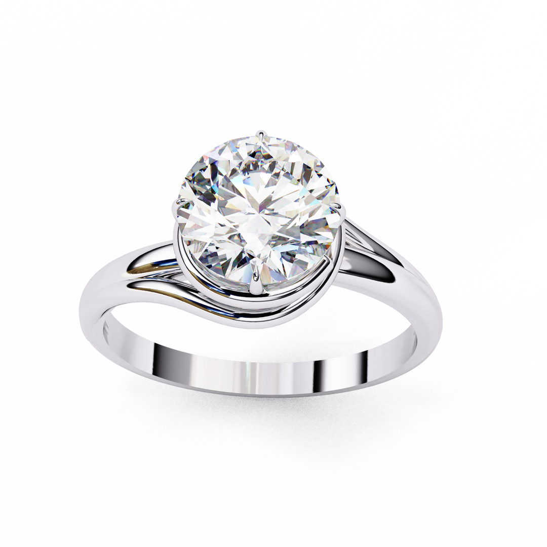 Round Cut Moissanite Engagement Ring | Twisted Rose Gold Solitaire | Ethical & Sustainable Bridal Ring