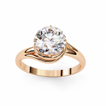 Load image into Gallery viewer, Round Cut Moissanite Engagement Ring | Twisted Rose Gold Solitaire | Ethical &amp; Sustainable Bridal Ring
