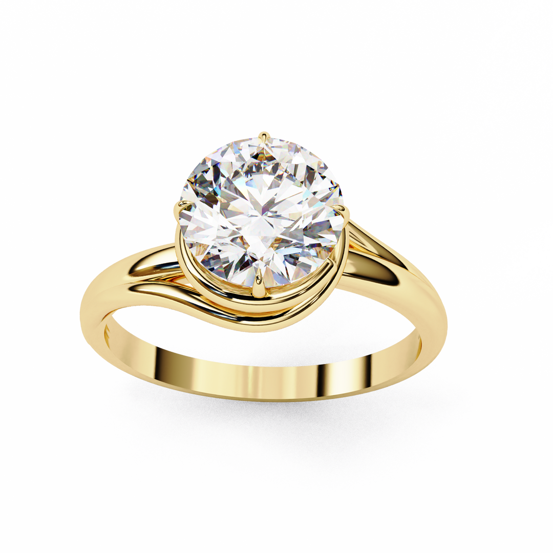 Round Cut Moissanite Engagement Ring | Twisted Rose Gold Solitaire | Ethical & Sustainable Bridal Ring