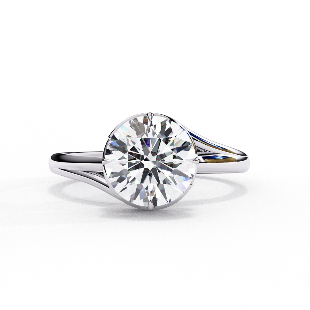 Round Cut Moissanite Engagement Ring | Twisted Rose Gold Solitaire | Ethical & Sustainable Bridal Ring