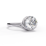 Load image into Gallery viewer, Round Cut Moissanite Engagement Ring | Twisted Rose Gold Solitaire | Ethical &amp; Sustainable Bridal Ring
