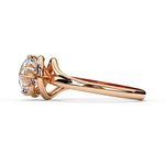 Load image into Gallery viewer, Round Cut Moissanite Engagement Ring | Twisted Rose Gold Solitaire | Ethical &amp; Sustainable Bridal Ring
